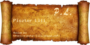 Piszter Lili névjegykártya