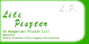 lili piszter business card